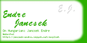 endre jancsek business card